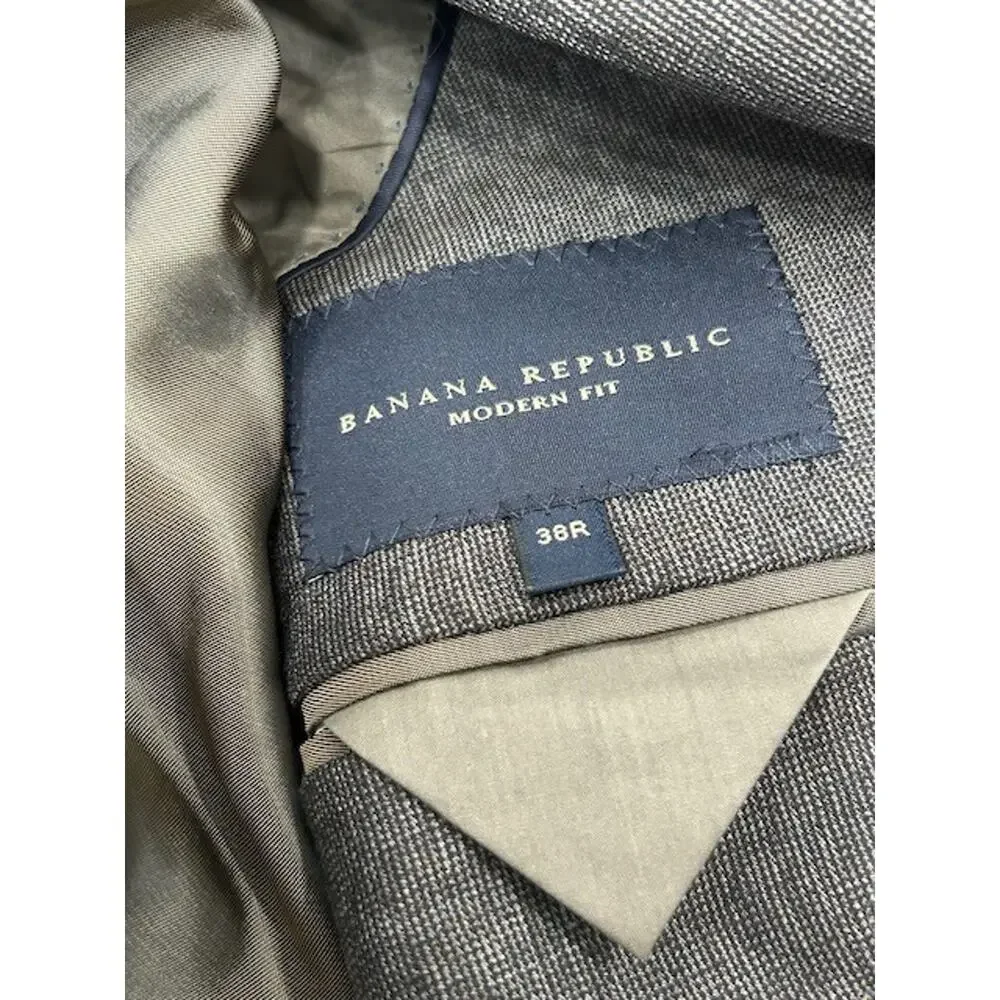 Banana Republic Mens Suit Jacket‎ Blazer 100% Single Breasted Brown Size 38R